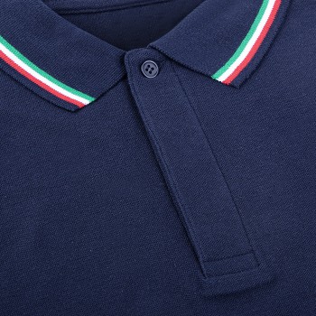 Polo Mezza Manica in Cotone con Profili Tricolore 180 g/m² - Gadget.it - 