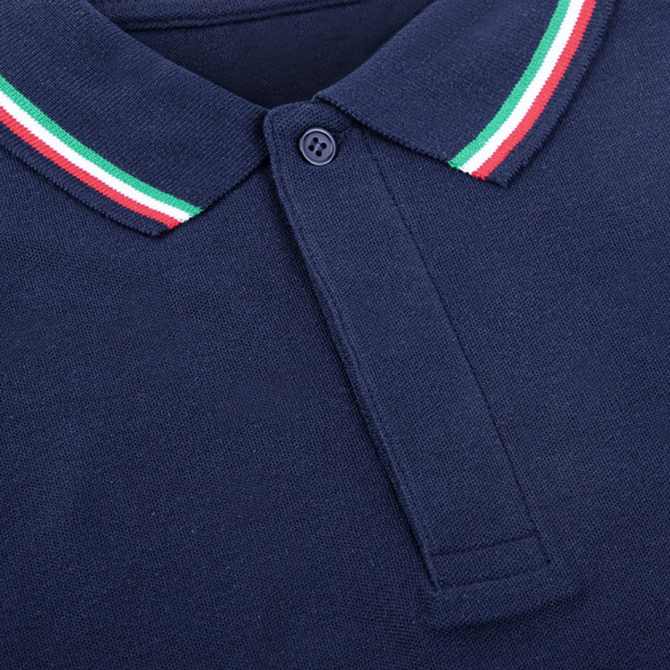 Polo Mezza Manica in Cotone con Profili Tricolore 180 g/m² - Gadget.it - 