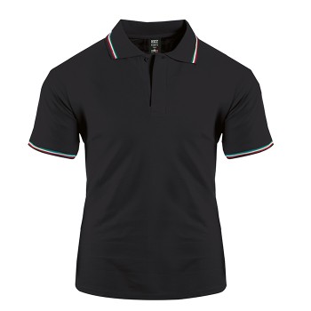 Polo Mezza Manica in Cotone con Profili Tricolore 180 g/m² - Gadget.it - 