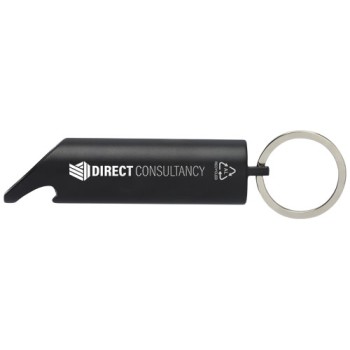 Portachiavi con torcia a LED e apribottiglie in alluminio riciclato IPX Flare - Gadget.it - 