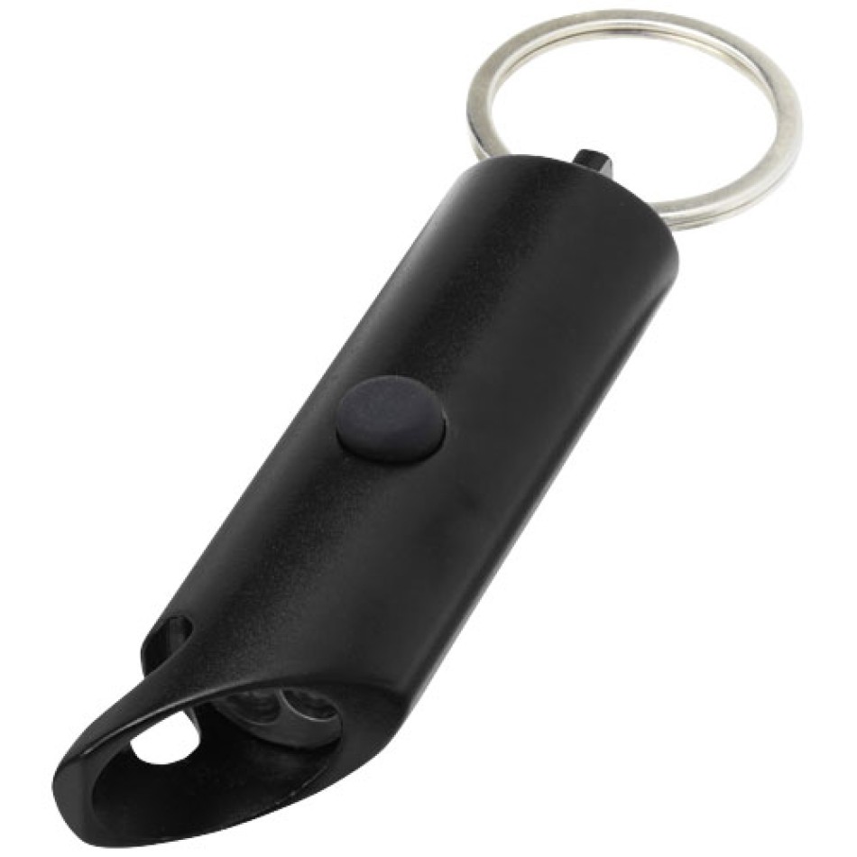 Portachiavi con torcia a LED e apribottiglie in alluminio riciclato IPX Flare - Gadget.it - 
