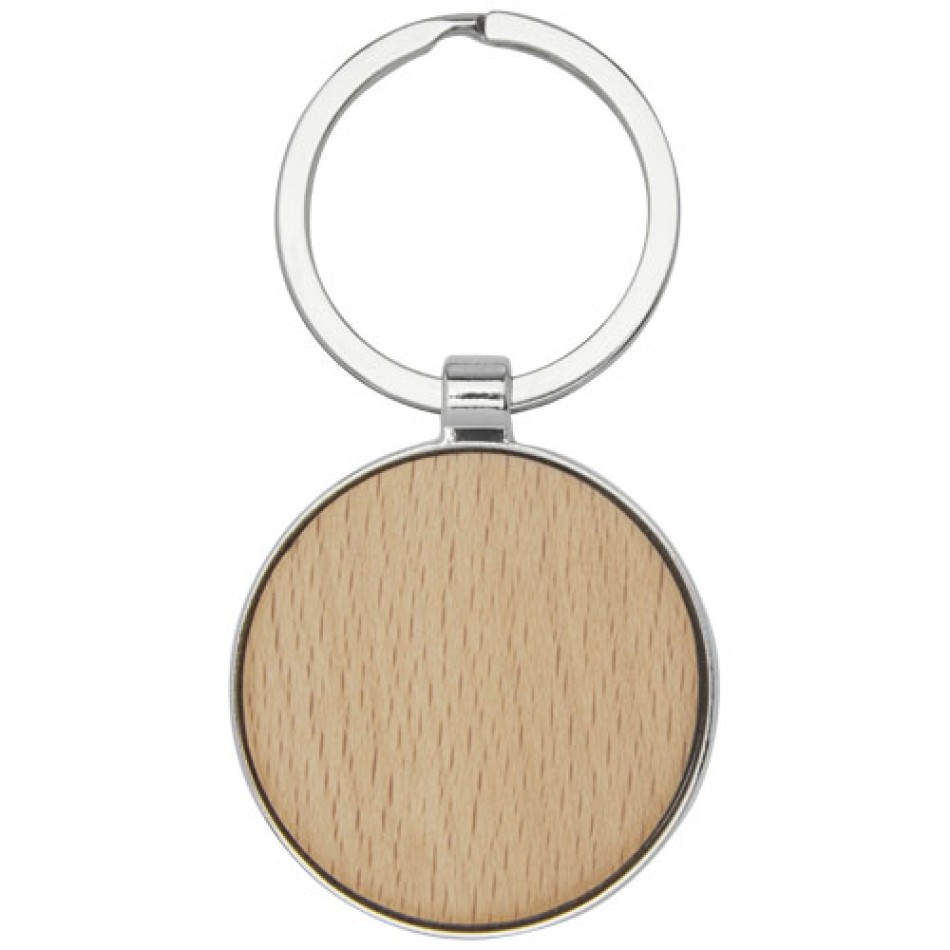 Portachiavi rotondo in legno di faggio - MORENO - Gadget.it - 