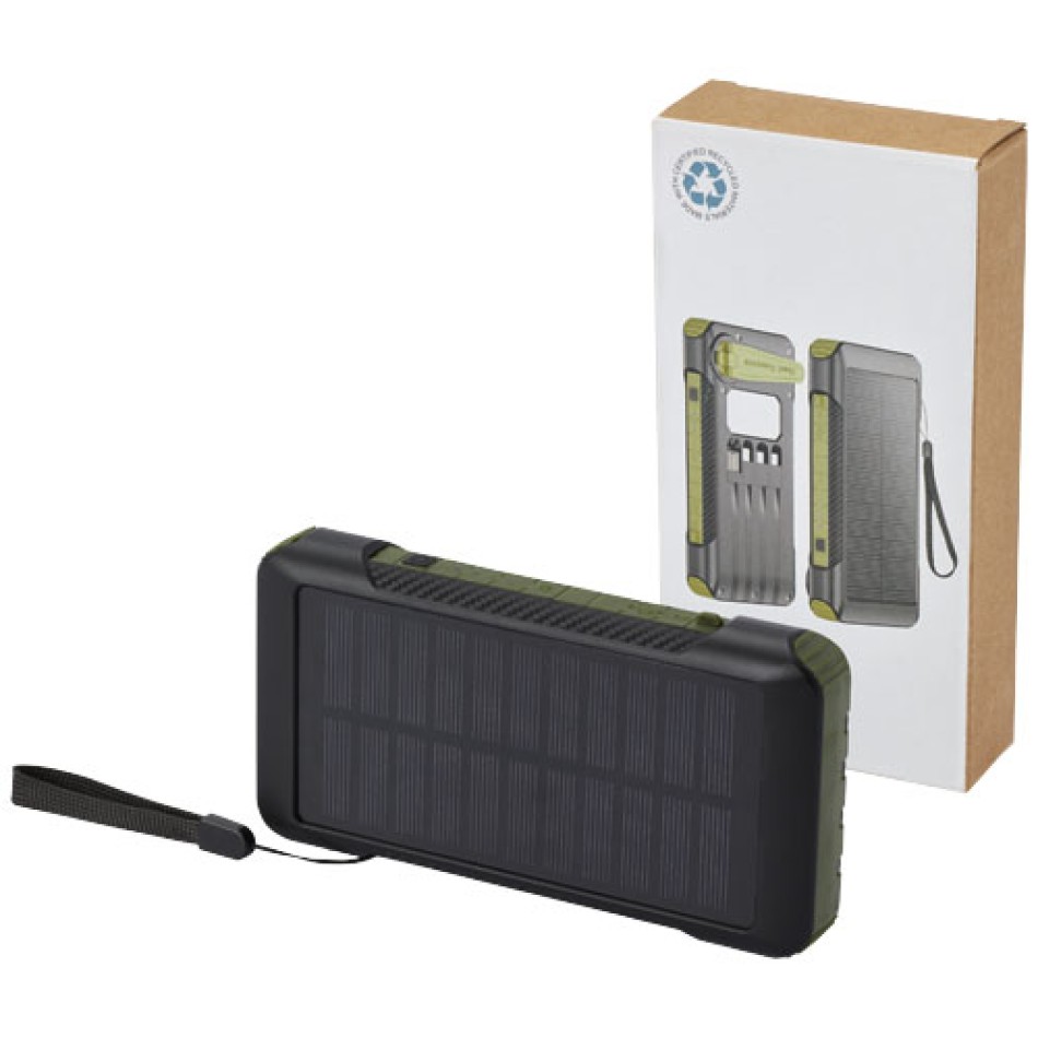 Power bank a dinamo solare in plastica riciclata RCS da 10.000 mAh Soldy  - Gadget.it - 