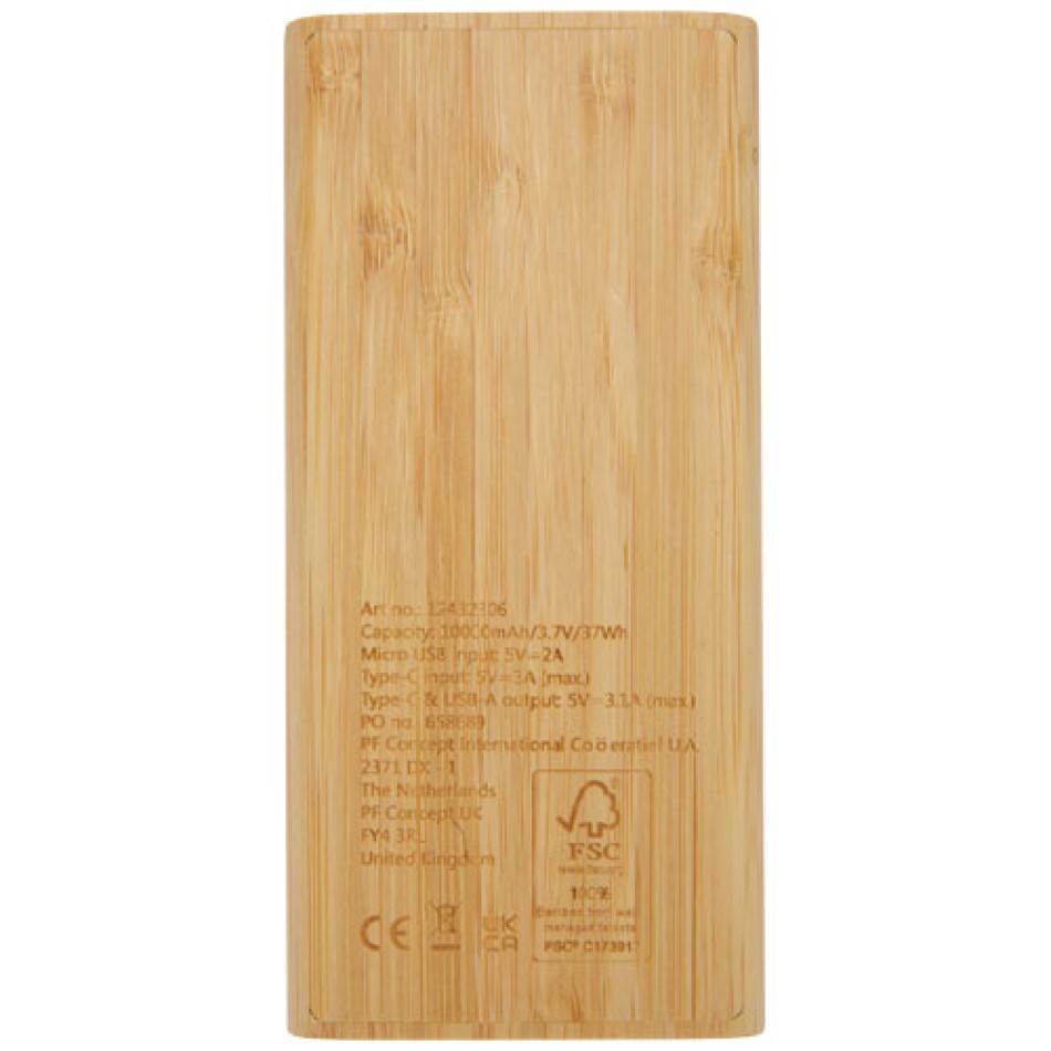 Power bank Tulda da 10,000 mAh in bambù - Gadget.it - 