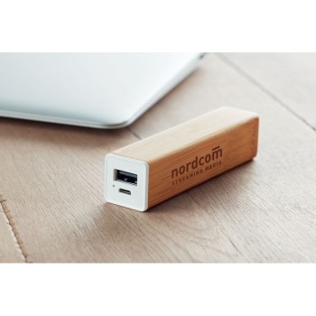 Power bank personalizzato da 2200 mAh in bamboo con connettore Tipo-C - Gadget.it - 