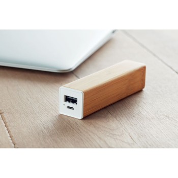 Power bank personalizzato da 2200 mAh in bamboo con connettore Tipo-C - Gadget.it - 