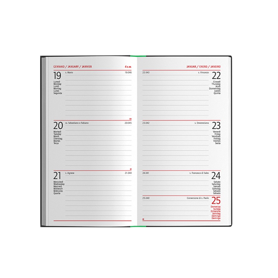 Agenda Settimanale Tascabile 8x15 - Gadget.it - Agenda Settimanale Tascabile Multilingue con Turnario 8x15 cm