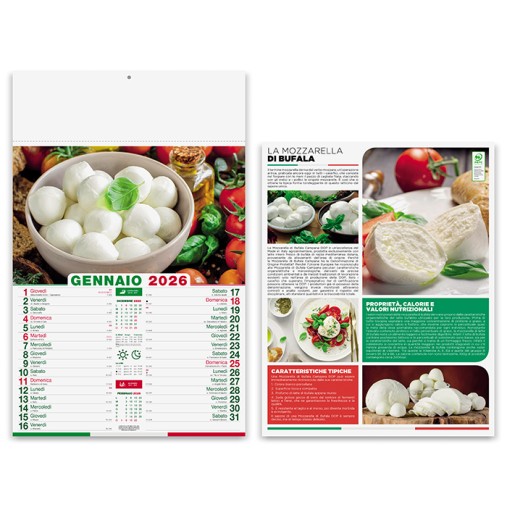 Calendario Prodotti Tipici 30x47 - Gadget.it - Calendario Illustrato Mensile Prodotti Tipici 30x47 cm 