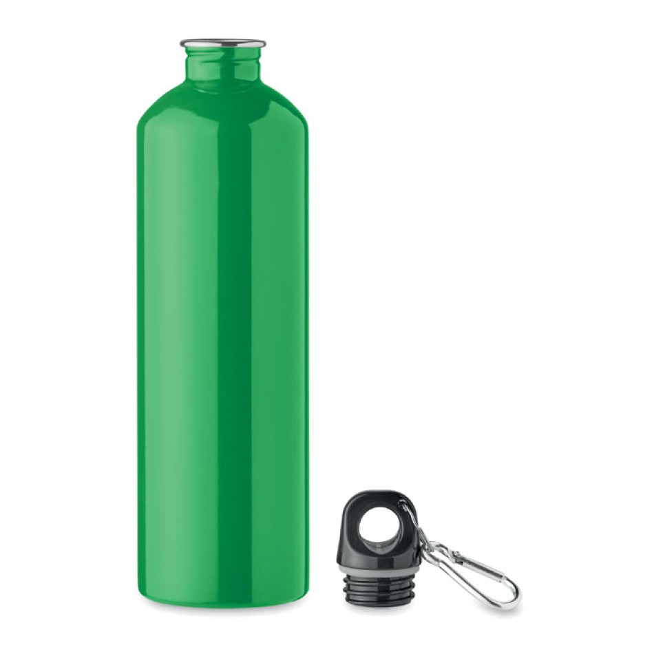 Bottiglia 750 ml in Acciaio Inox Riciclato personalizzabile con Moschettone - Gadget.it - Bottiglia 750 ml in Acciaio Inox Riciclato personalizzabile con Moschettone