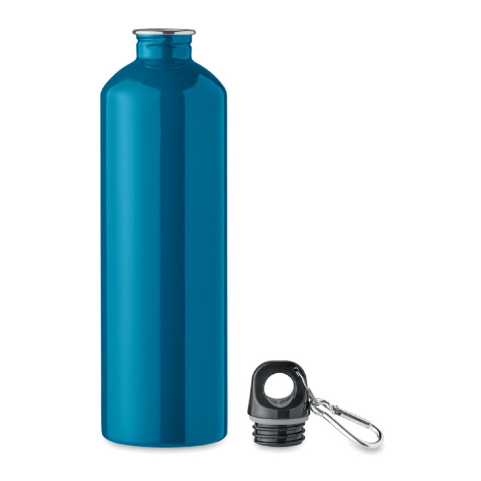 Bottiglia 750 ml in Acciaio Inox Riciclato personalizzabile con Moschettone - Gadget.it - Bottiglia 750 ml in Acciaio Inox Riciclato personalizzabile con Moschettone