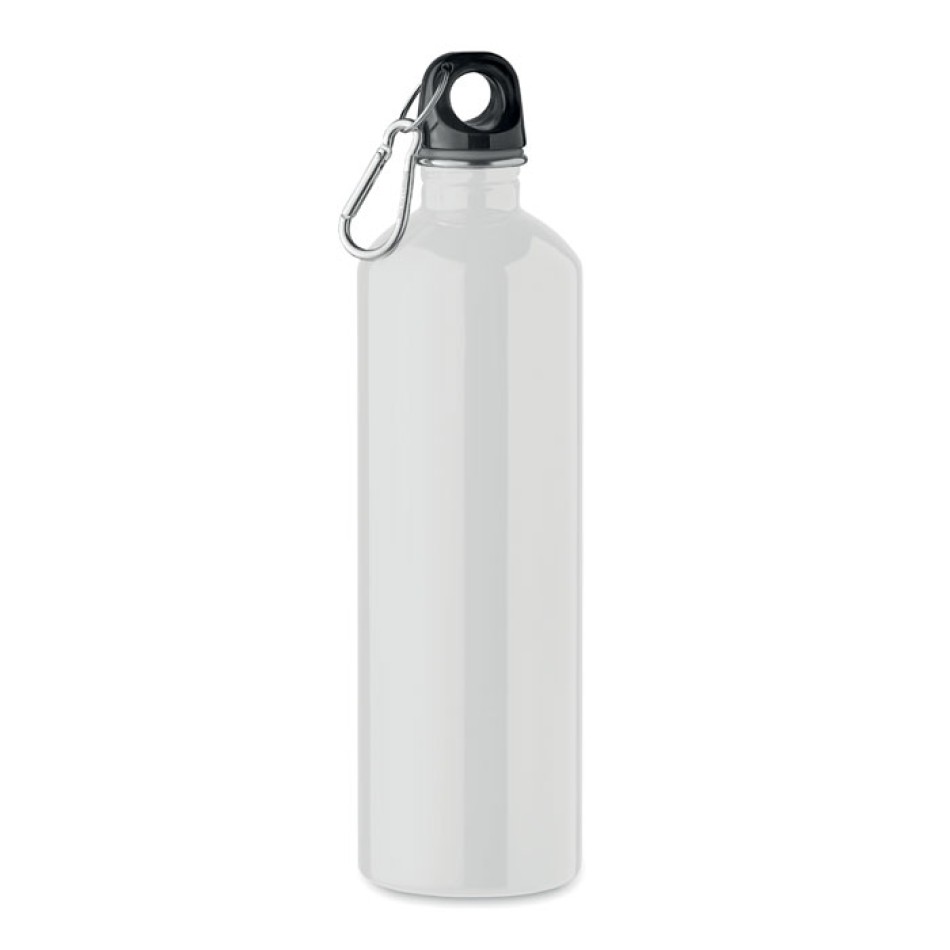 Bottiglia 750 ml in Acciaio Inox Riciclato personalizzabile con Moschettone - Gadget.it - Bottiglia 750 ml in Acciaio Inox Riciclato personalizzabile con Moschettone