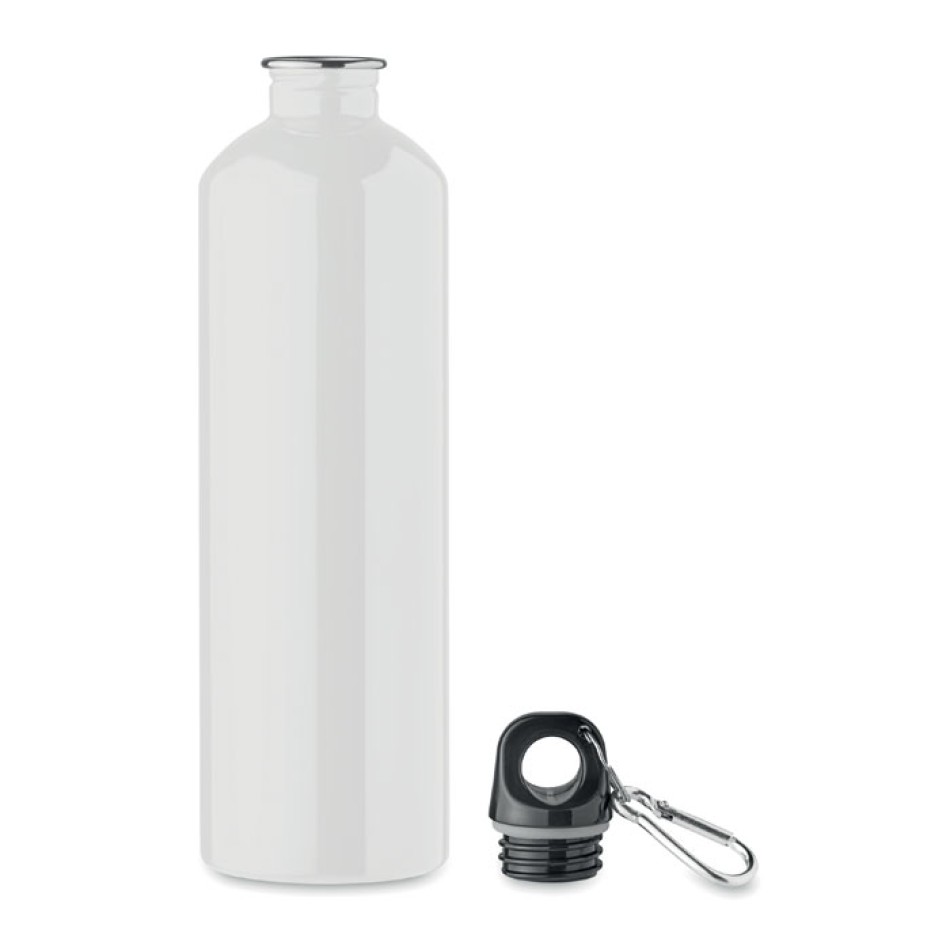 Bottiglia 750 ml in Acciaio Inox Riciclato personalizzabile con Moschettone - Gadget.it - Bottiglia 750 ml in Acciaio Inox Riciclato personalizzabile con Moschettone