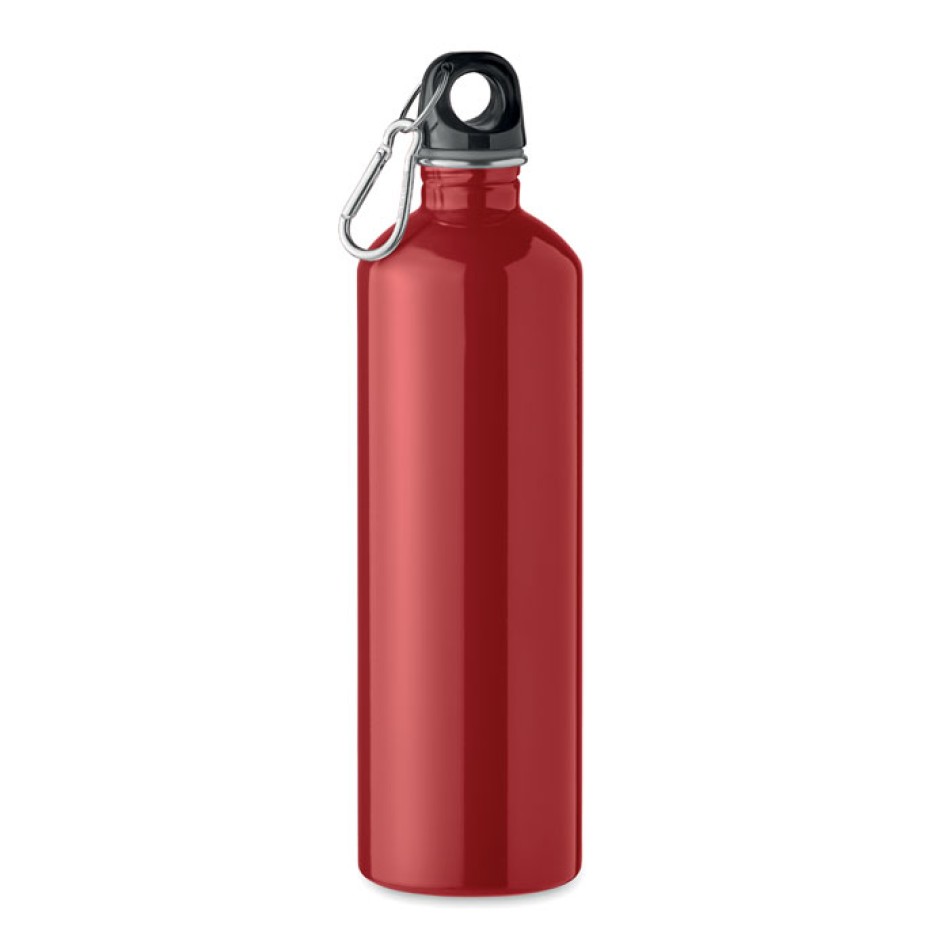 Bottiglia 750 ml in Acciaio Inox Riciclato personalizzabile con Moschettone - Gadget.it - Bottiglia 750 ml in Acciaio Inox Riciclato personalizzabile con Moschettone