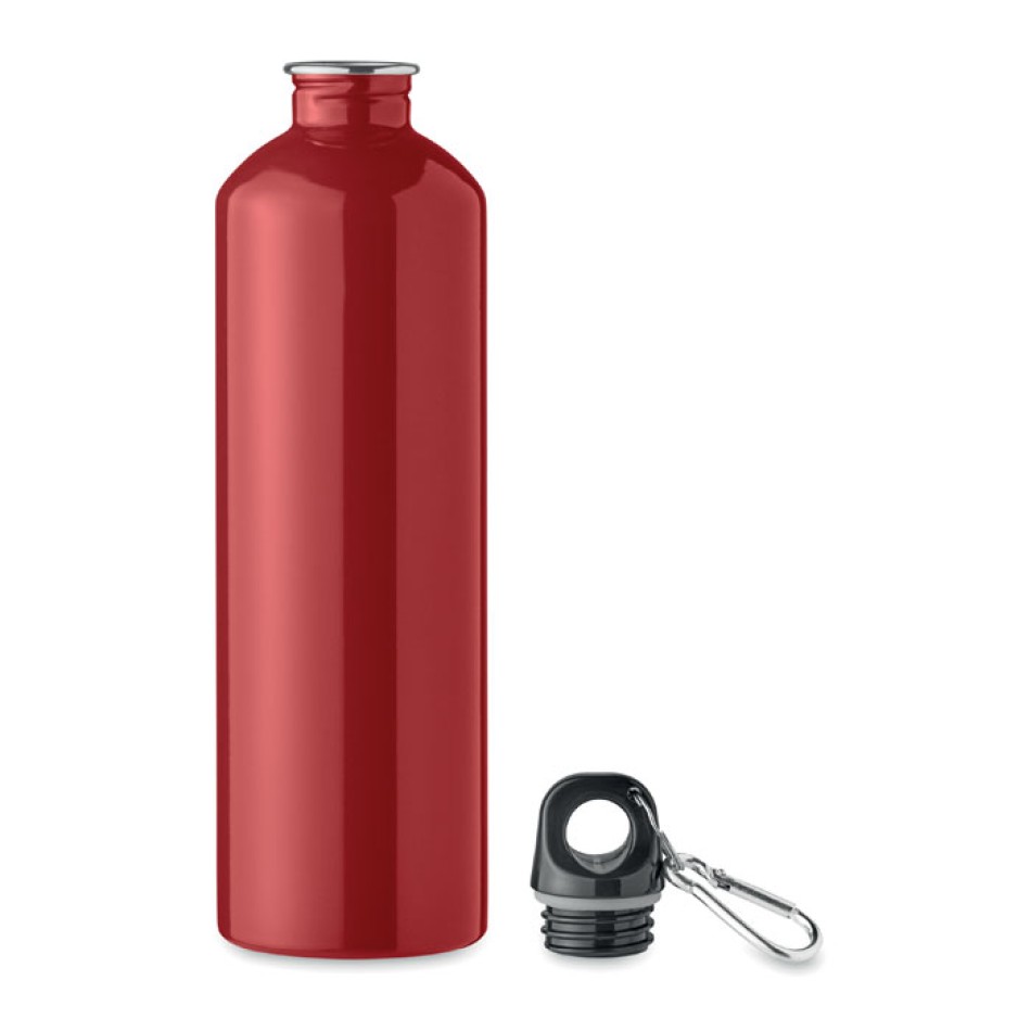Bottiglia 750 ml in Acciaio Inox Riciclato personalizzabile con Moschettone - Gadget.it - Bottiglia 750 ml in Acciaio Inox Riciclato personalizzabile con Moschettone