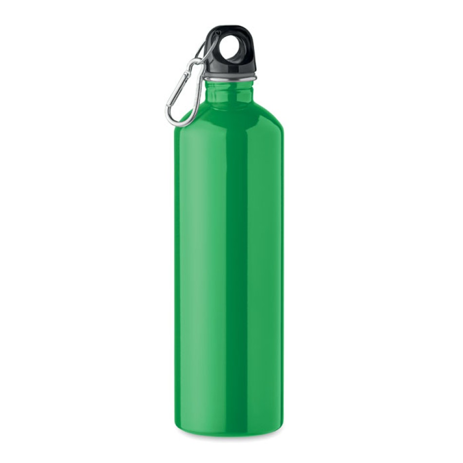 Bottiglia 750 ml in Acciaio Inox Riciclato personalizzabile con Moschettone - Gadget.it - Bottiglia 750 ml in Acciaio Inox Riciclato personalizzabile con Moschettone