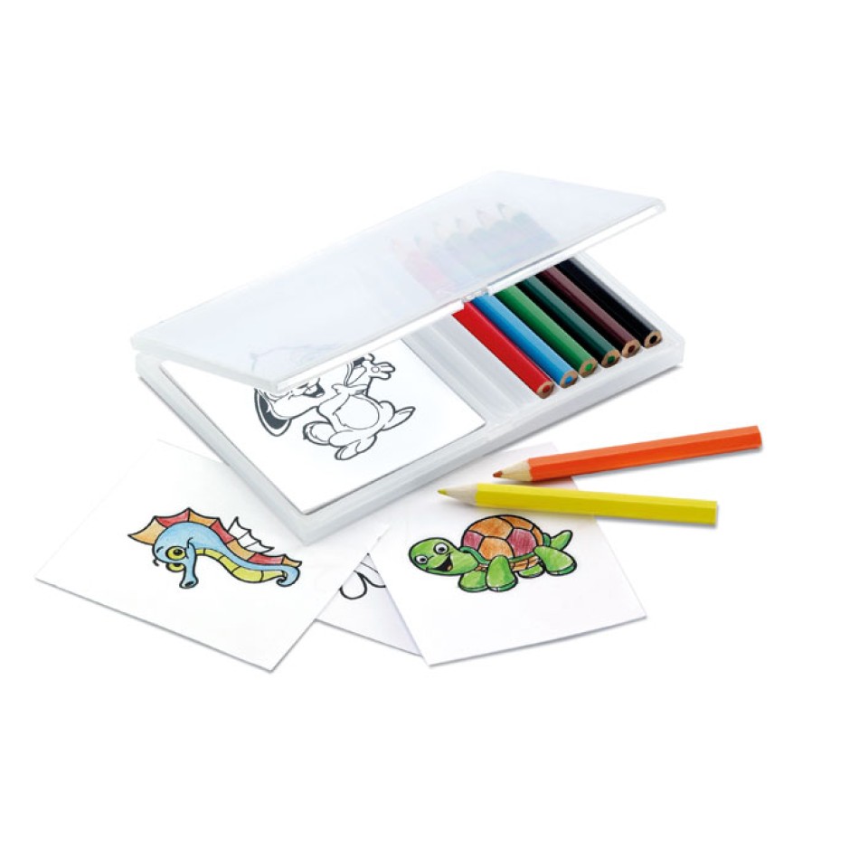 Set 8 matite colorate e 20 disegni - RECREATION - Gadget.it - 
