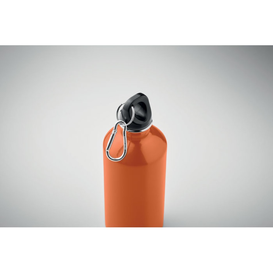 Bottiglia Personalizzata 500 ml in Acciaio Inox Riciclato con Moschettone e Sistema Antigoccia - Gadget.it - Bottiglia Personalizzata in Acciaio Inox Riciclato 500 ml con Moschettone
