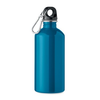 Bottiglia Personalizzata 500 ml in Acciaio Inox Riciclato con Moschettone e Sistema Antigoccia - Gadget.it - Bottiglia Personalizzata in Acciaio Inox Riciclato 500 ml con Moschettone