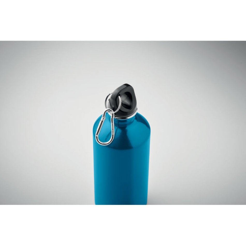 Bottiglia Personalizzata 500 ml in Acciaio Inox Riciclato con Moschettone e Sistema Antigoccia - Gadget.it - Bottiglia Personalizzata in Acciaio Inox Riciclato 500 ml con Moschettone