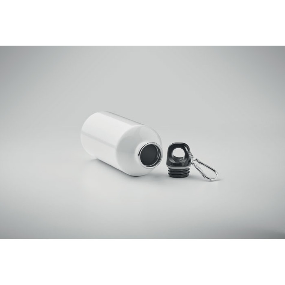Bottiglia Personalizzata 500 ml in Acciaio Inox Riciclato con Moschettone e Sistema Antigoccia - Gadget.it - Bottiglia Personalizzata in Acciaio Inox Riciclato 500 ml con Moschettone