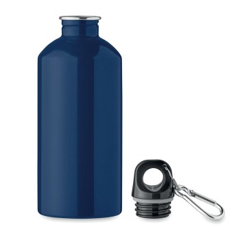Bottiglia Personalizzata 500 ml in Acciaio Inox Riciclato con Moschettone e Sistema Antigoccia - Gadget.it - Bottiglia Personalizzata in Acciaio Inox Riciclato 500 ml con Moschettone