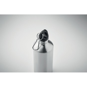 Bottiglia Personalizzata 500 ml in Acciaio Inox Riciclato con Moschettone e Sistema Antigoccia - Gadget.it - Bottiglia Personalizzata in Acciaio Inox Riciclato 500 ml con Moschettone