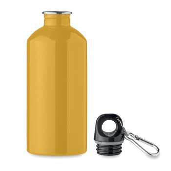 Bottiglia Personalizzata 500 ml in Acciaio Inox Riciclato con Moschettone e Sistema Antigoccia - Gadget.it - Bottiglia Personalizzata in Acciaio Inox Riciclato 500 ml con Moschettone