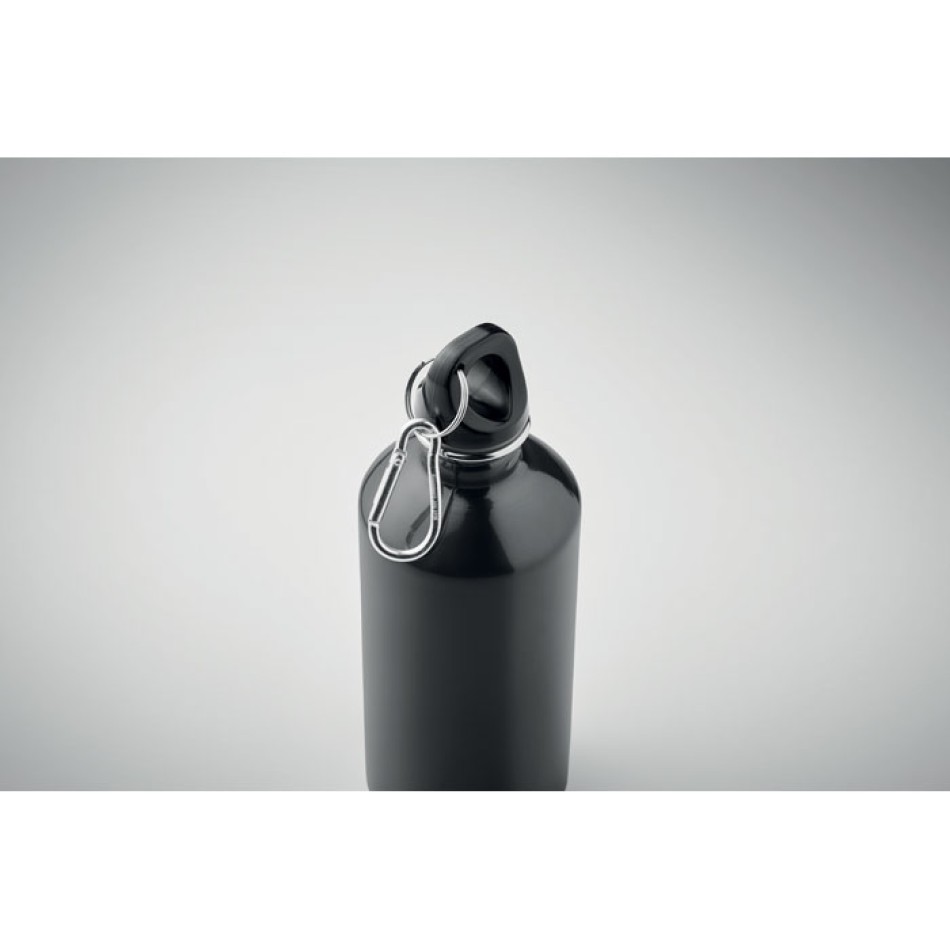 Bottiglia Personalizzata 500 ml in Acciaio Inox Riciclato con Moschettone e Sistema Antigoccia - Gadget.it - Bottiglia Personalizzata in Acciaio Inox Riciclato 500 ml con Moschettone