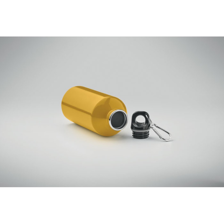 Bottiglia Personalizzata 500 ml in Acciaio Inox Riciclato con Moschettone e Sistema Antigoccia - Gadget.it - Bottiglia Personalizzata in Acciaio Inox Riciclato 500 ml con Moschettone