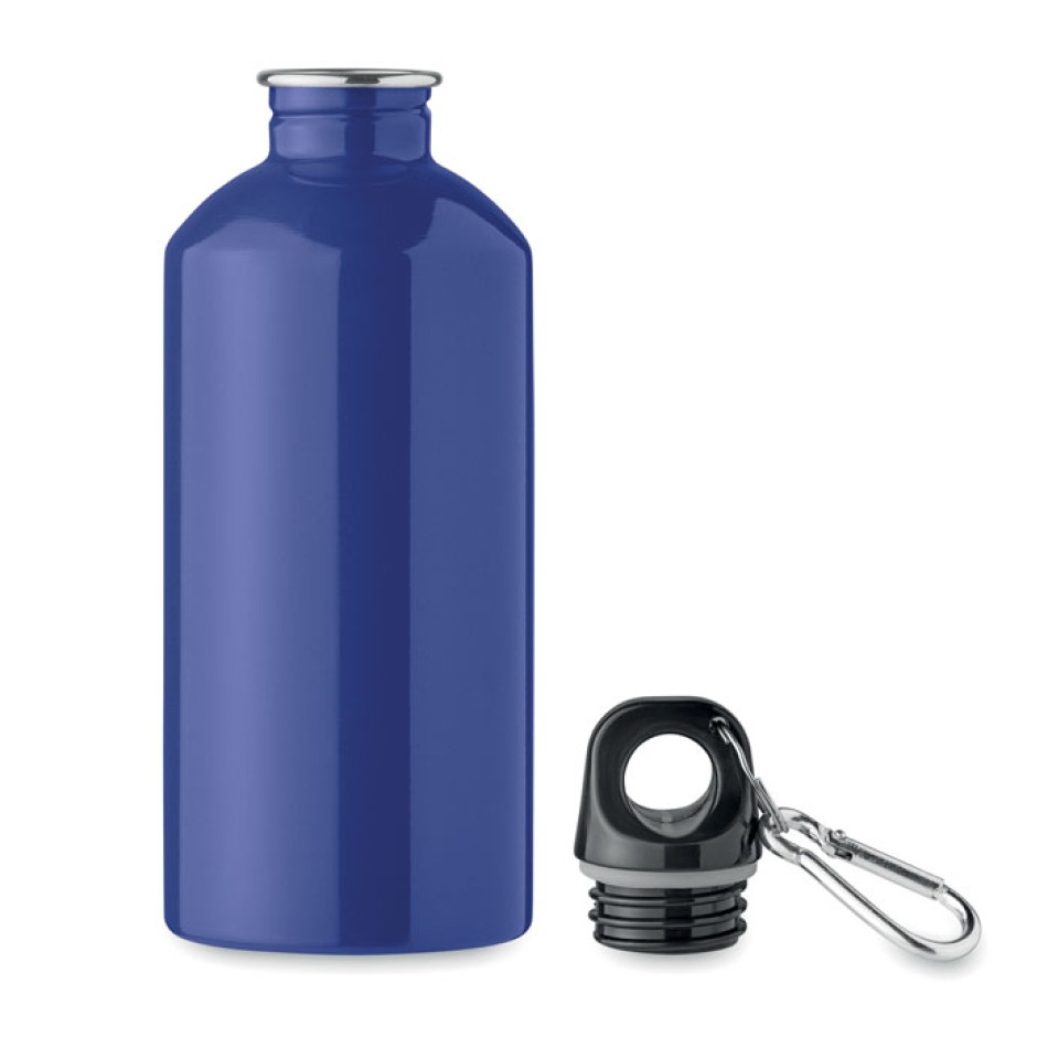 Bottiglia Personalizzata 500 ml in Acciaio Inox Riciclato con Moschettone e Sistema Antigoccia - Gadget.it - Bottiglia Personalizzata in Acciaio Inox Riciclato 500 ml con Moschettone