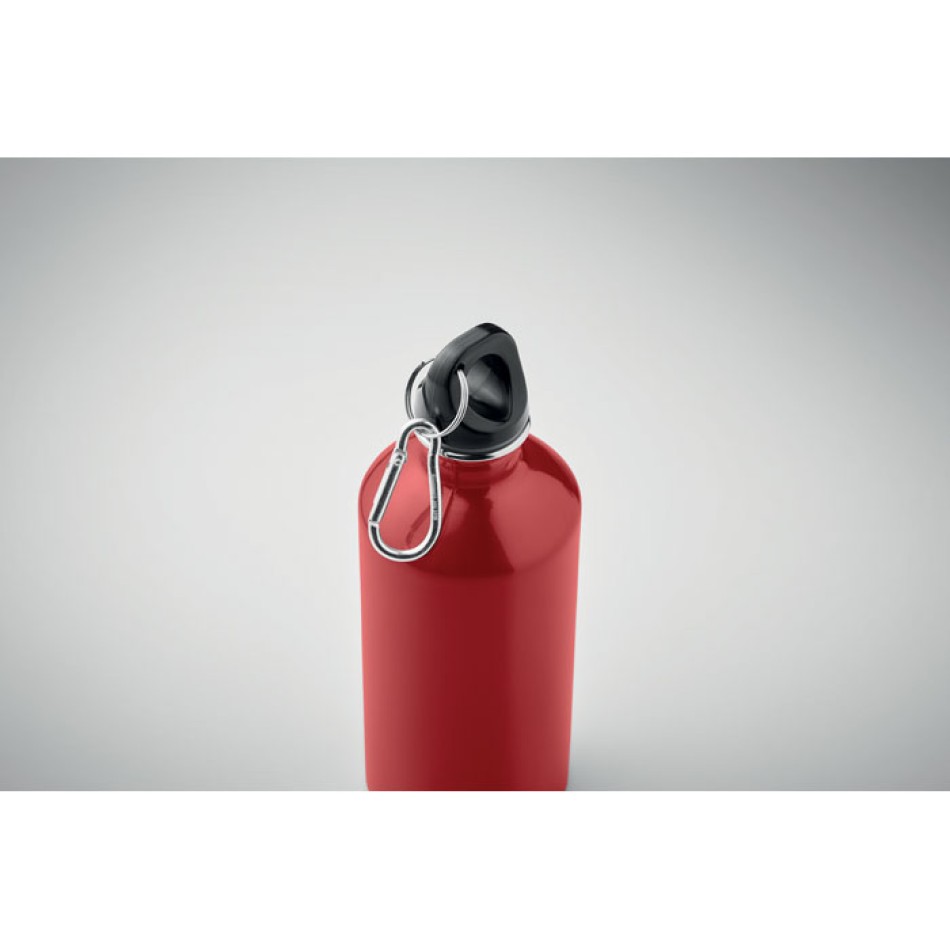 Bottiglia Personalizzata 500 ml in Acciaio Inox Riciclato con Moschettone e Sistema Antigoccia - Gadget.it - Bottiglia Personalizzata in Acciaio Inox Riciclato 500 ml con Moschettone
