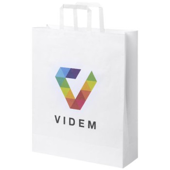 Sacchetto in carta kraft con manici piatti 32x12x40 cm  - GRANDE - Gadget.it - 