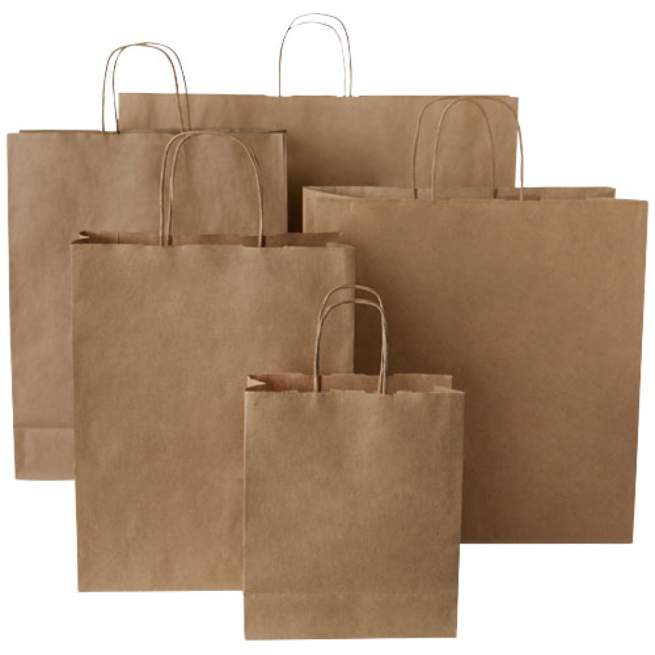 Sacchetto in carta kraft con manici intrecciati 18x8x21 cm - PICCOLO - Gadget.it - 