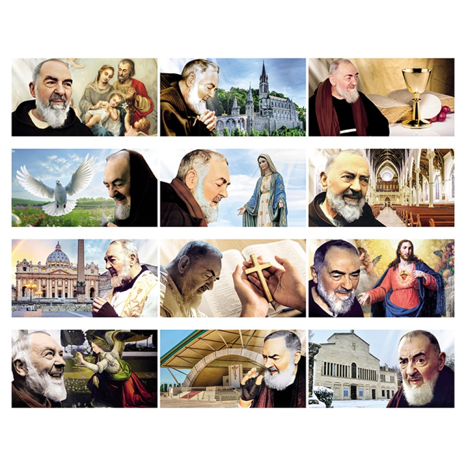 Calendario San Pio 30x47  - Gadget.it - Calendario Illustrato Mensile San Pio 30x47 cm