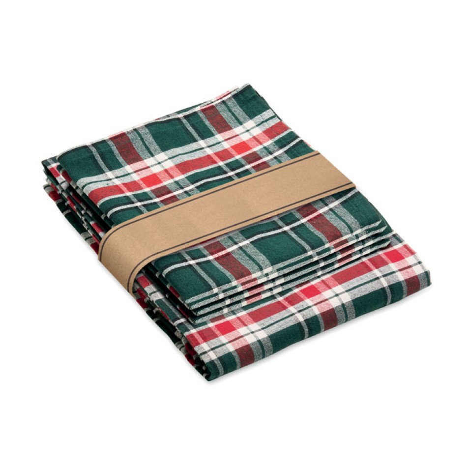 SANTABLE - Set di tovaglie in cotone a quadri - Gadget.it - 