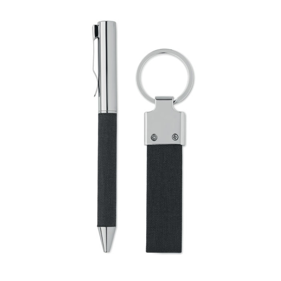 Set penna refill blu e portachiavi in RPET - SCRIBI 2  - Gadget.it - 