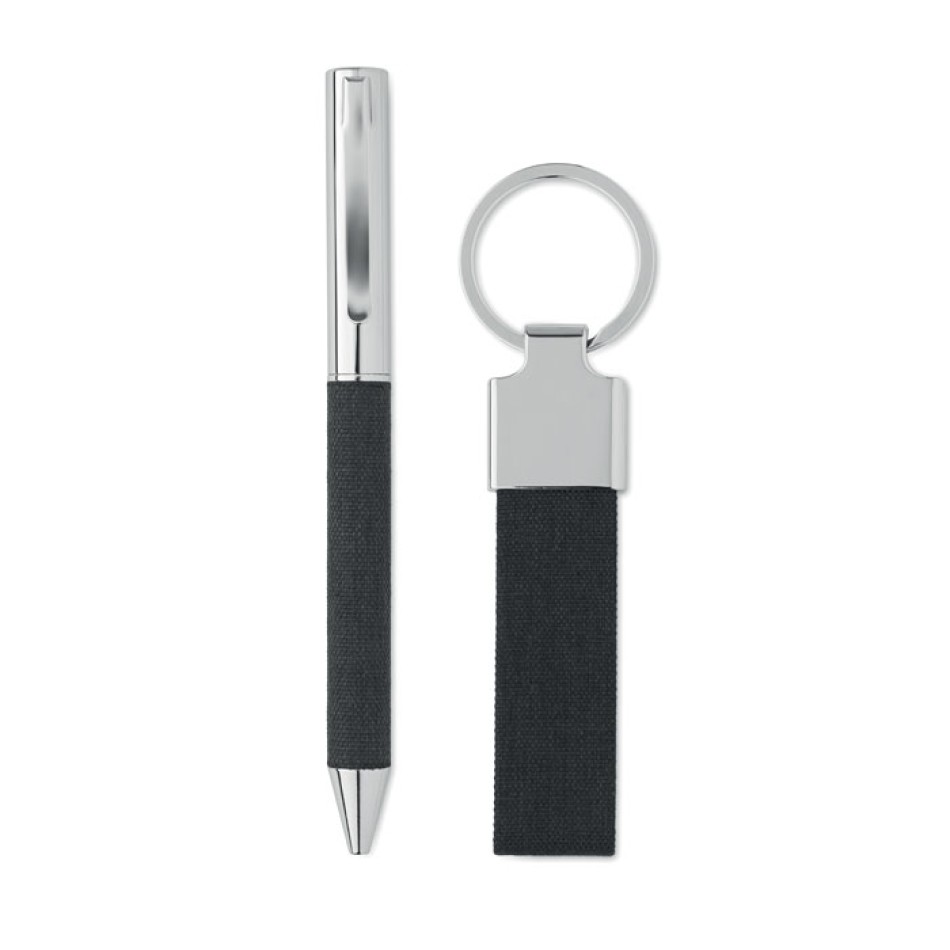Set penna refill blu e portachiavi in RPET - SCRIBI 2  - Gadget.it - 