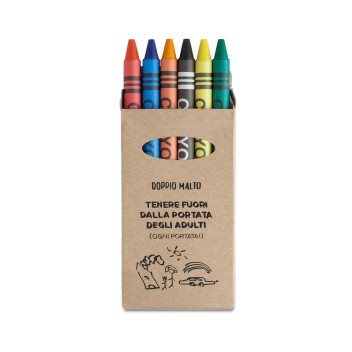 Set 6 pastelli a cera colorati "tenere fuori dalla portata degli adulti" - Gadget.it - 