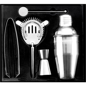 Set cocktail 5 accessori, in acciaio inox Natalina - Gadget.it - 