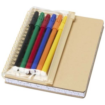 Set composto da un taccuino B6 con copertina rigida e pennarelli Squiggle - Gadget.it - 