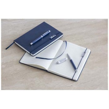 Set con blocco note formato A5 con copertina rigida e penna roller Legato Elegance - Gadget.it - 