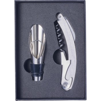 Set vino personalizzato con cavatappi e tappo versatore - Gadget.it - 