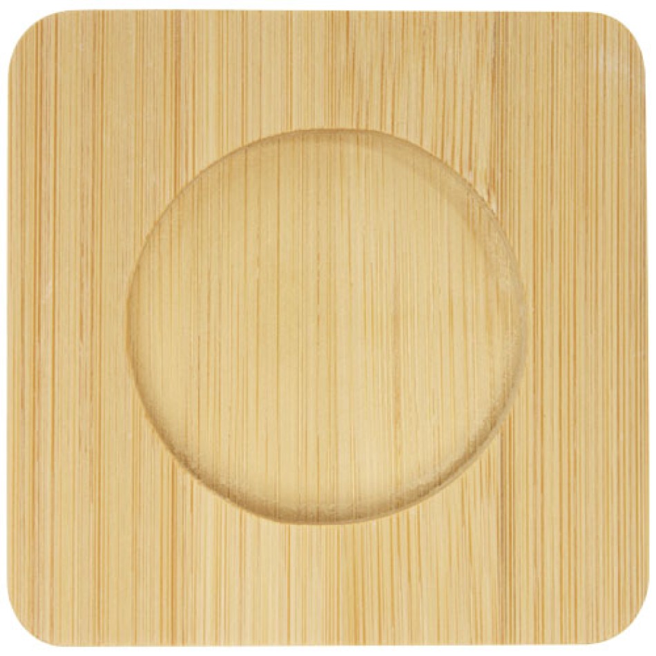 Set di 2 tazze in vetro a doppia parete da 100 ml con sottobicchiere in bambù Manti  - Gadget.it - 