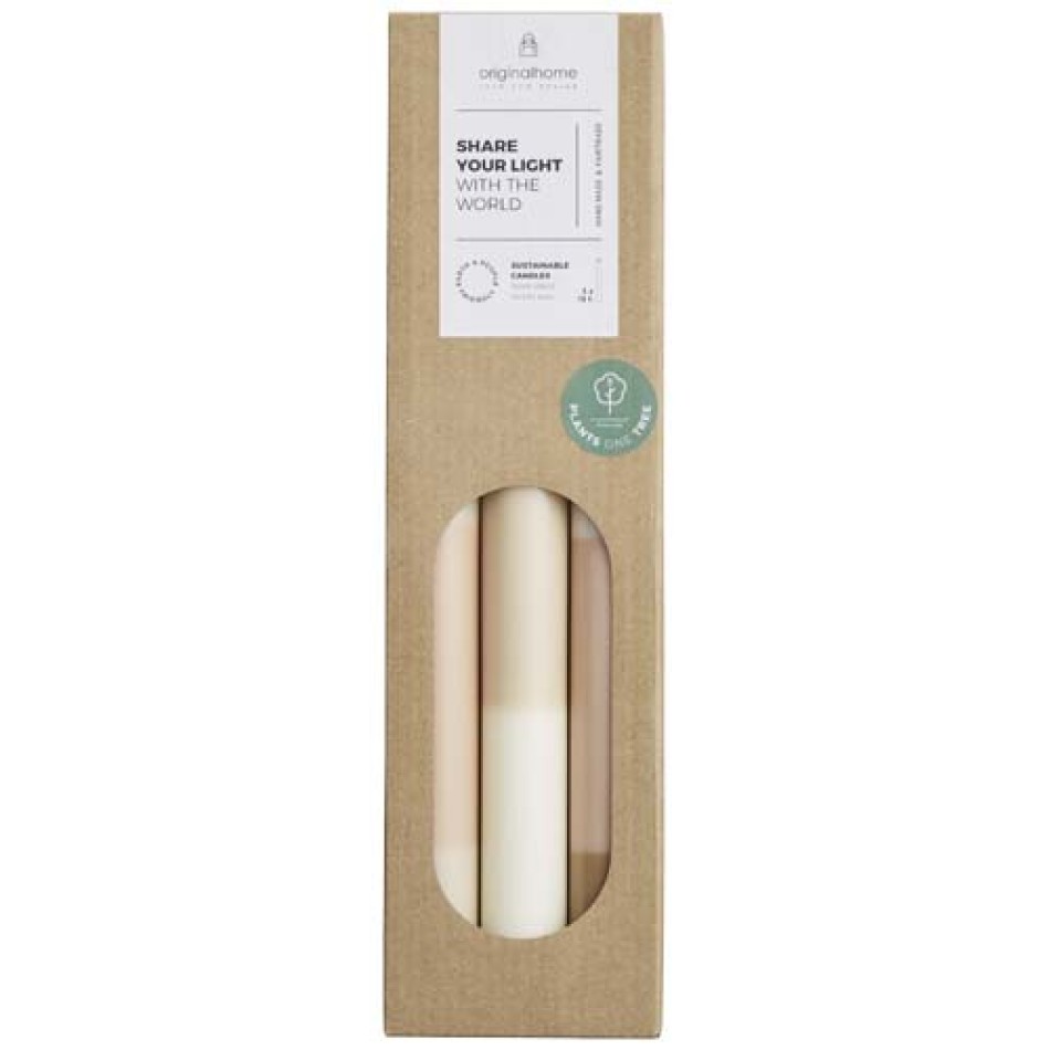 Set di 3 candele con effetto roccia calcarea stratificata Originalhome - Gadget.it - 