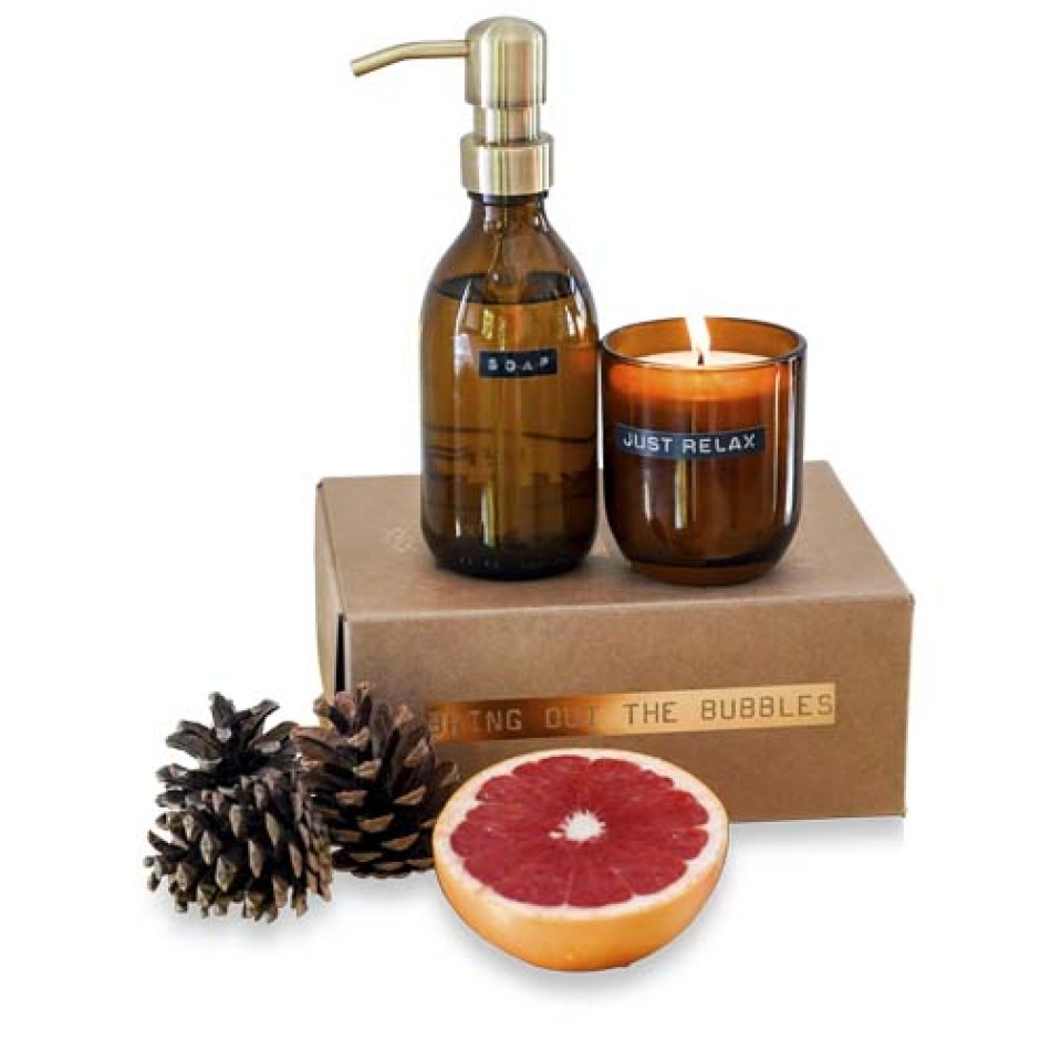 Set di dispenser sapone per le mani da 200 ml e candela profumata da 150 g con fragranza di bambù Wellmark Discovery - Gadget.it - 