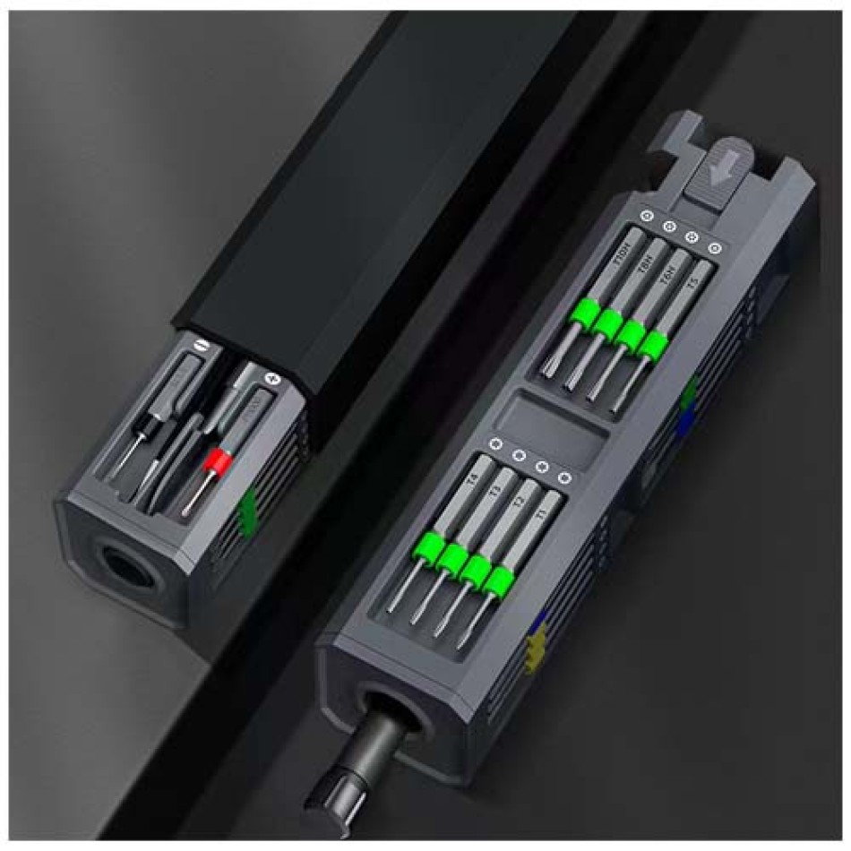 Set di riparazione con cacciaviti da 30 pezzi in custodia di alluminio SCX.design T20 - Gadget.it - 