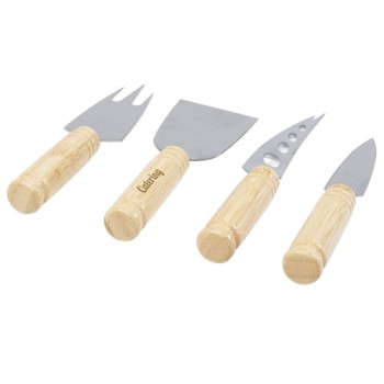 Set per formaggio Cheds da 4 pezzi in bambù - Gadget.it - 