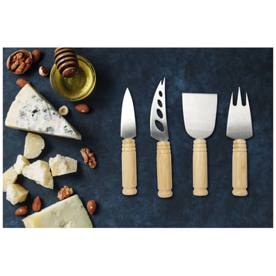 Set per formaggio Cheds da 4 pezzi in bambù - Gadget.it - 