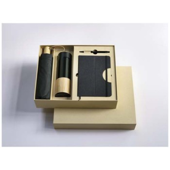 Set regalo con blocco note formato A5 con copertina rigida e penna a sfera Carmen - Gadget.it - 