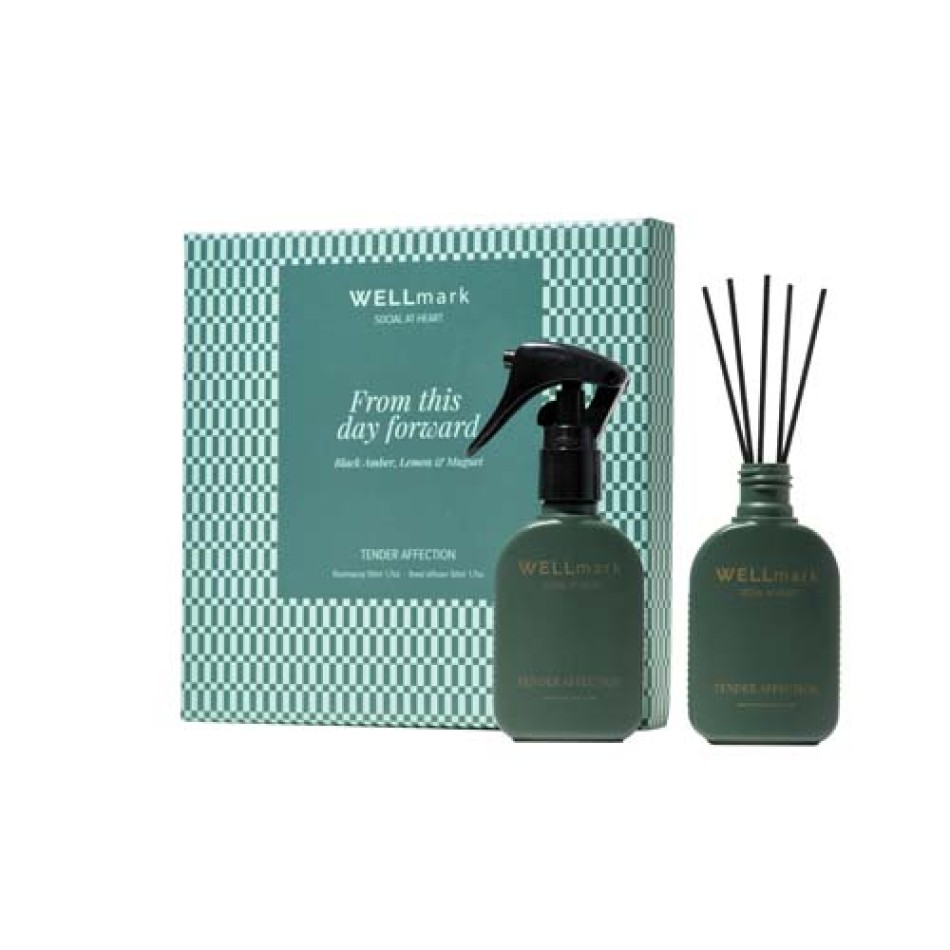 Set regalo Wellmark Tender Affection con spray per ambienti da 50 ml e diffusore da 50 ml - Gadget.it - 